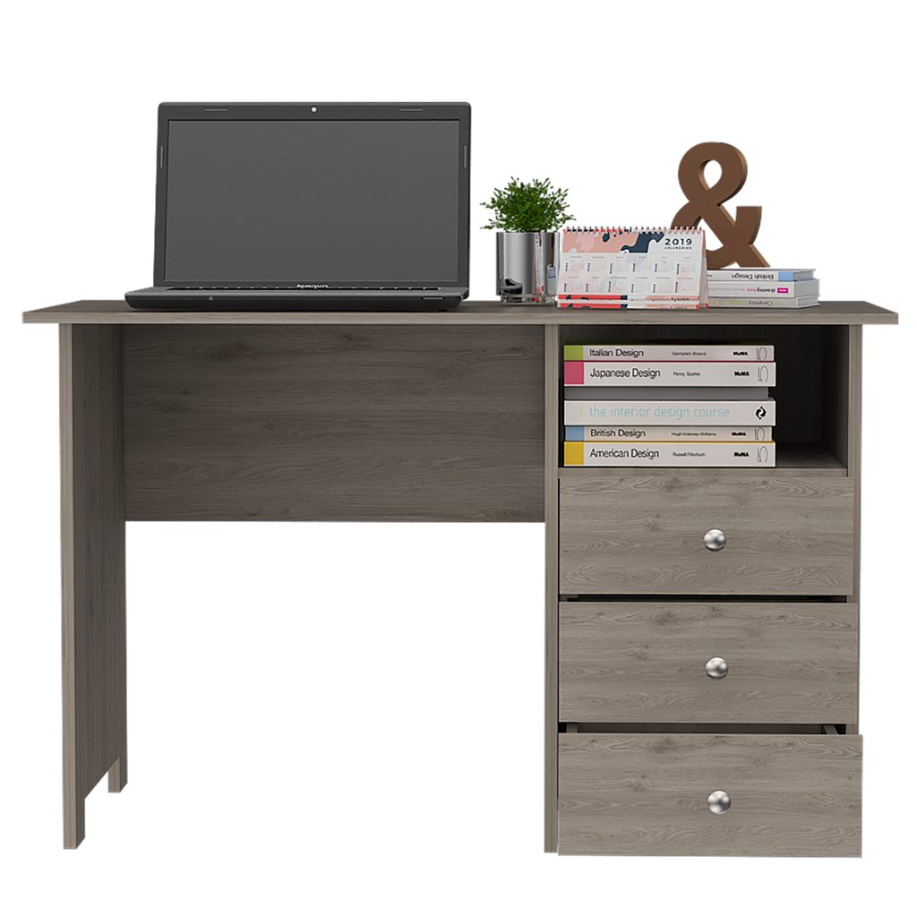 Leoglint Jacksonville 3 Drawers Computer Office Desk with Open Storage Cabinet