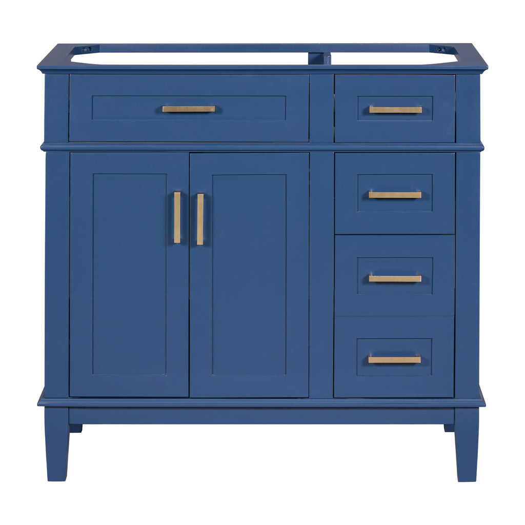 Leoglint [Cabinet Only] 36" Blue Modern Bathroom Vanity(Sink not included)