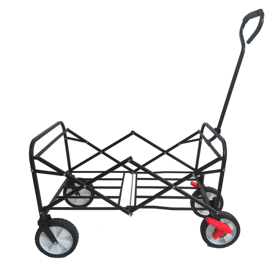 Leoglint Garden cart Folding Wagon Garden Shopping Beach Cart (Red)