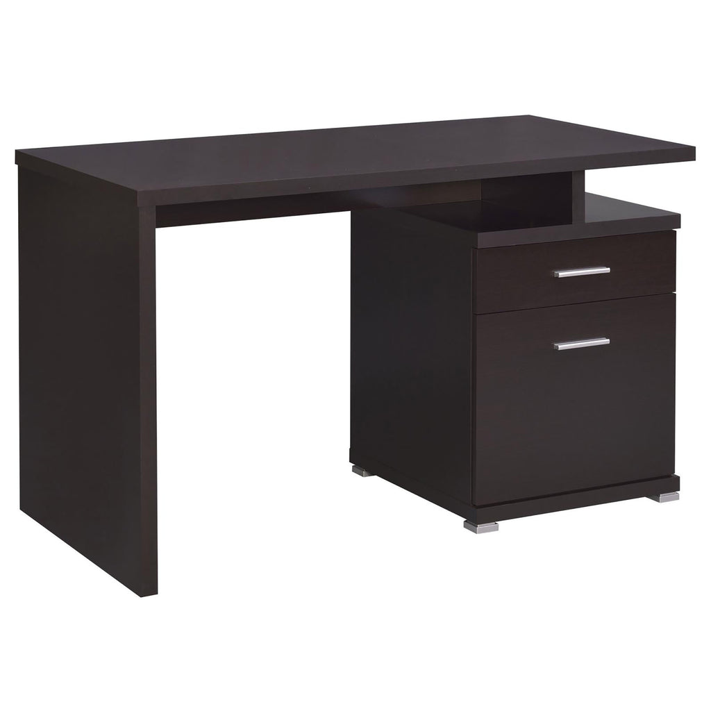 Leoglint Cappuccino 2-Drawer Reversible Office Desk