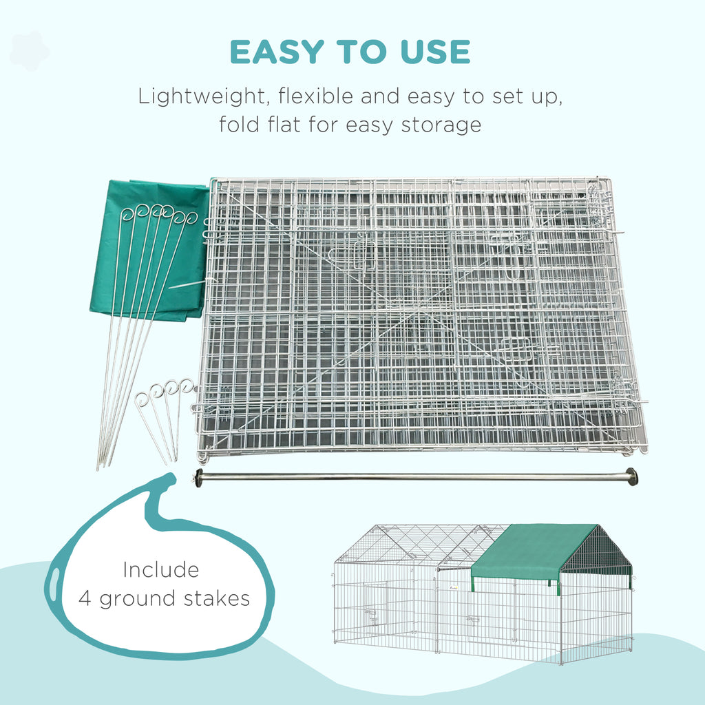 Leoglint 87" Small Animal Playpen, Pet Playpen Yard Fence for Rabbits, Chicken, Chinchillas with Roof for Indoor & Outdoor, Green