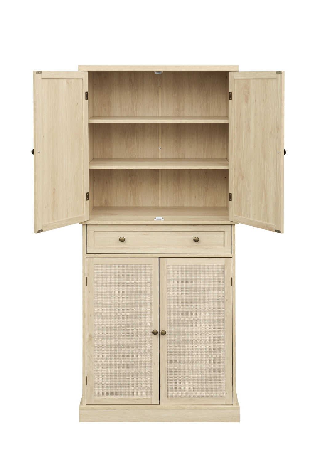 Leoglint Sideboard 4 Door Cabinet with 1 Drawer, with 4 Adjustable Inner Shelves, Storage Cabinet