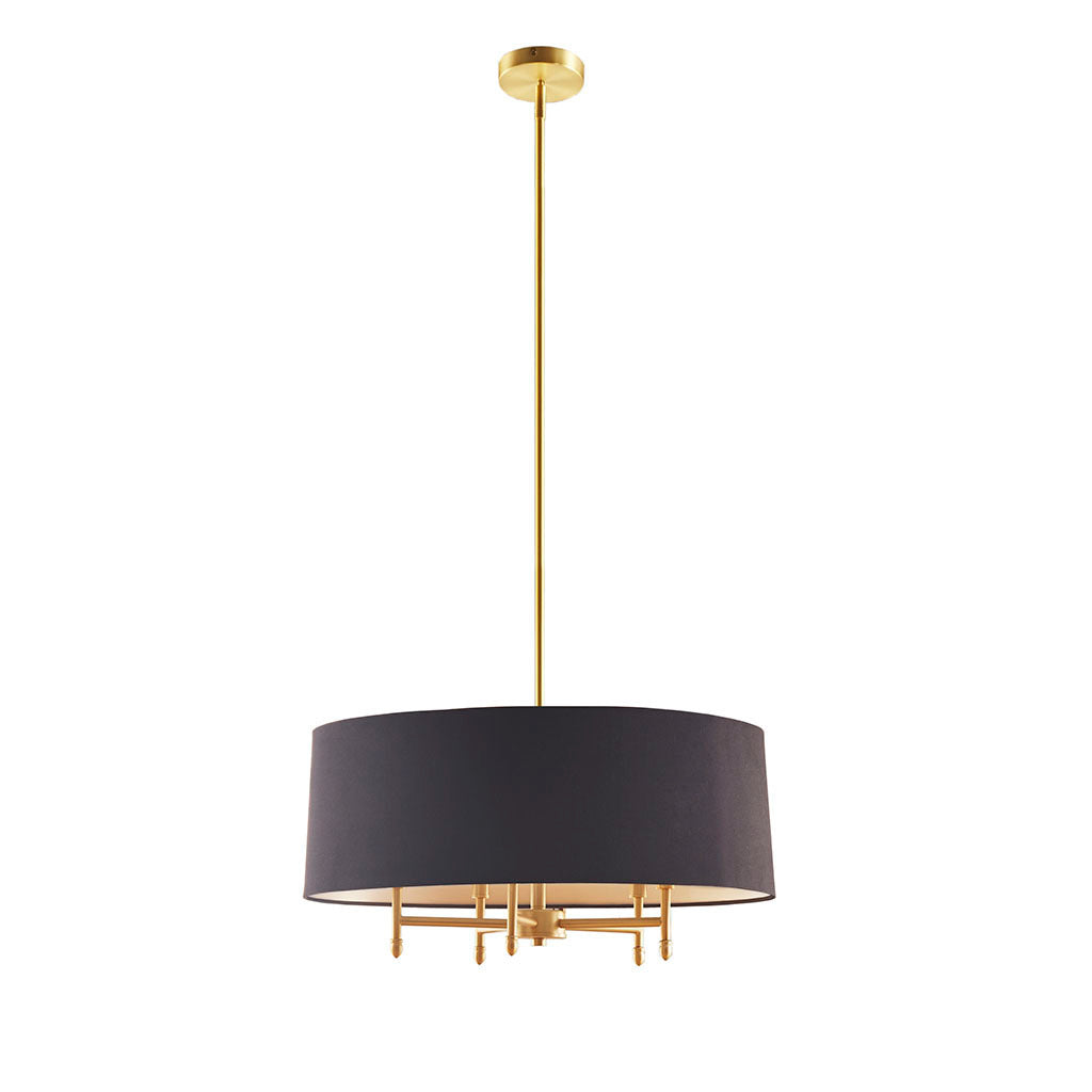 Leoglint Pendant Presidio 5-Light Black Drum Shade Chandelier