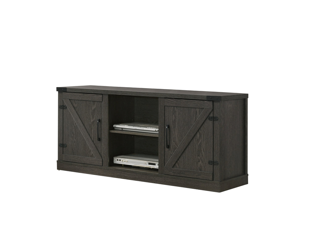 Leoglint Salma Dark Gray 58" Wide TV Stand with 2 Open Shelves and 2 Cabinets