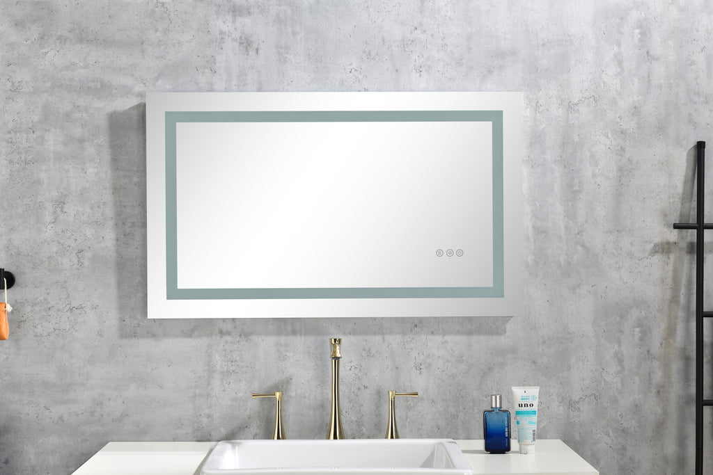 Leoglint LED Bathroom Mirror  36 "x 30  " with Front and Backlight, Large Dimmable Wall Mirrors with Anti-Fog, Memory, 3 Colors, LED Vanity Mirror