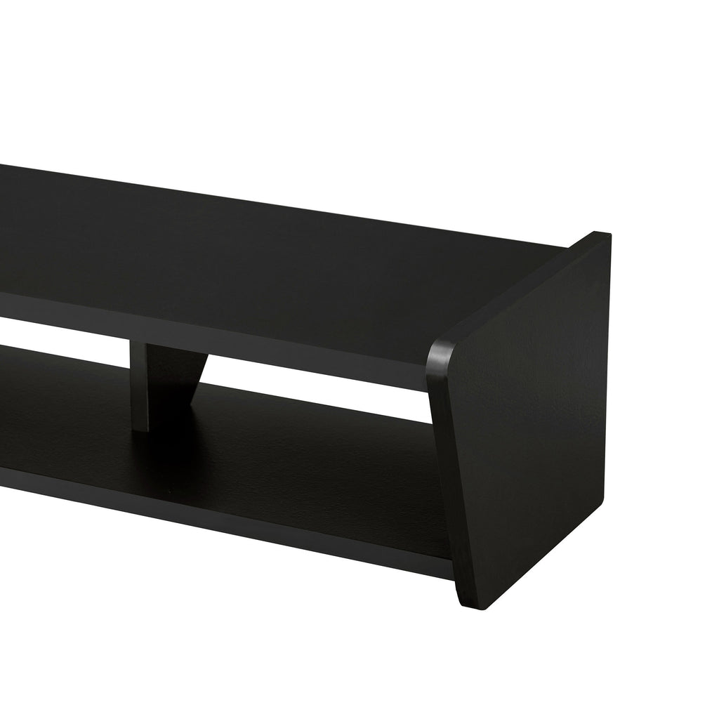 Leoglint Modern Wall-Mounted Floating TV Stand – Solid Black