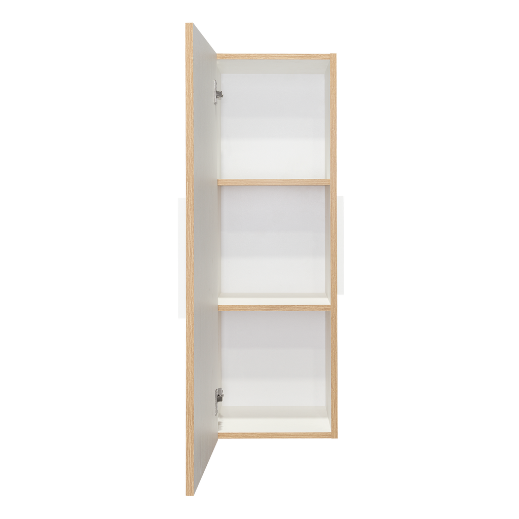 Leoglint Medicine 38H" Single Door Cabinet, Three Shelves, Light Oak / White