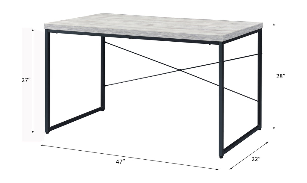 Leoglint ACME Jurgen Office Desk, Antique White & Black 92915