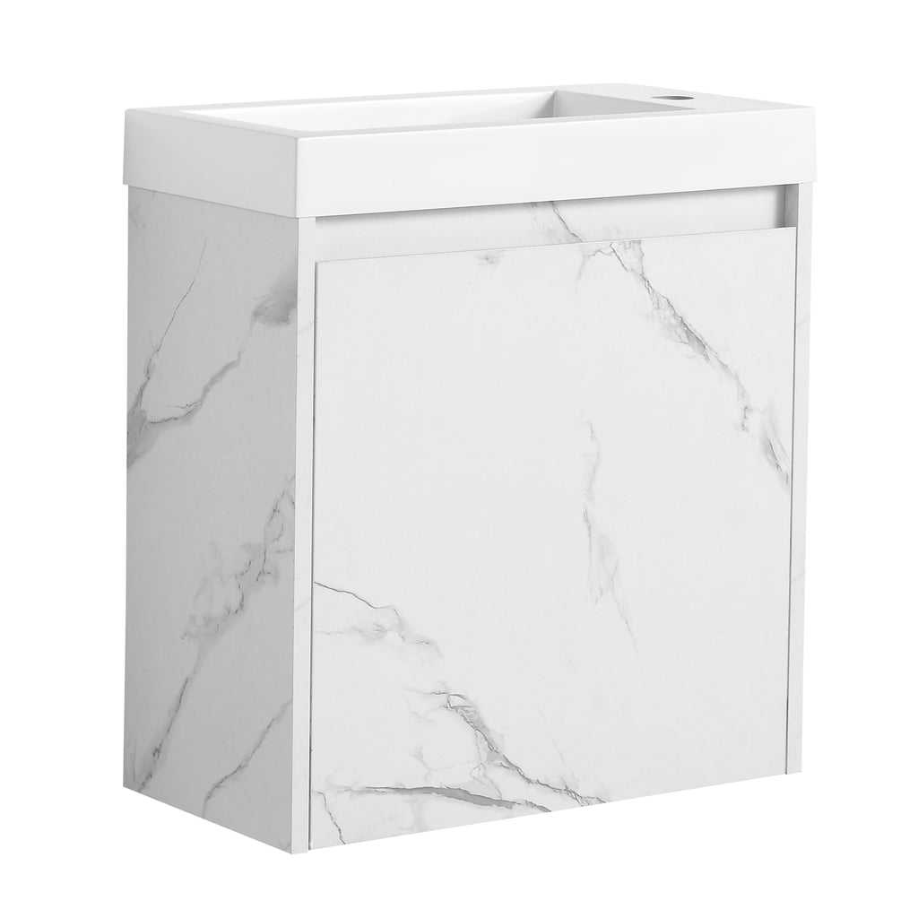 Leoglint 20'' Floating Wall-Mounted Bathroom Vanity with Resin Sink & Soft-Close Cabinet Door