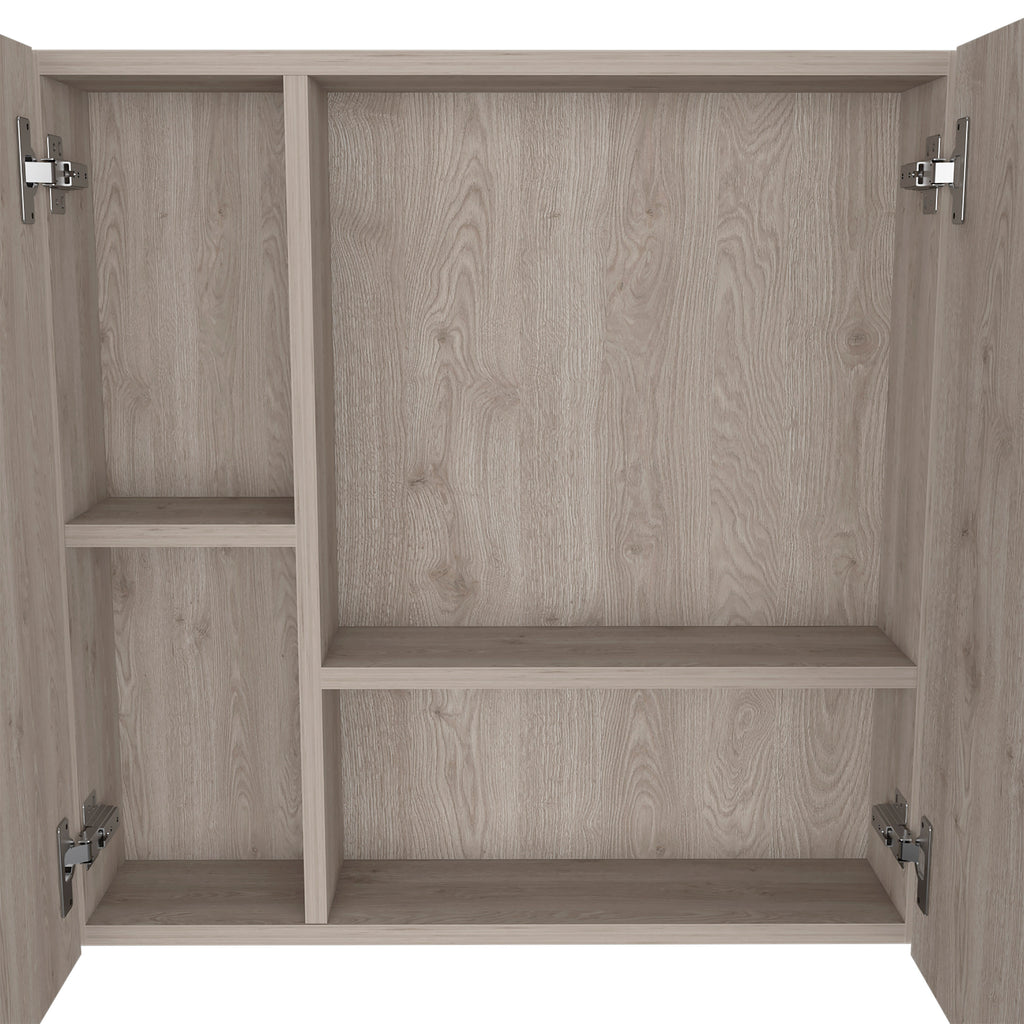 Leoglint Medicine Cabinet Prague, Four Internal Shelves, Single Door, Light Gray Finish