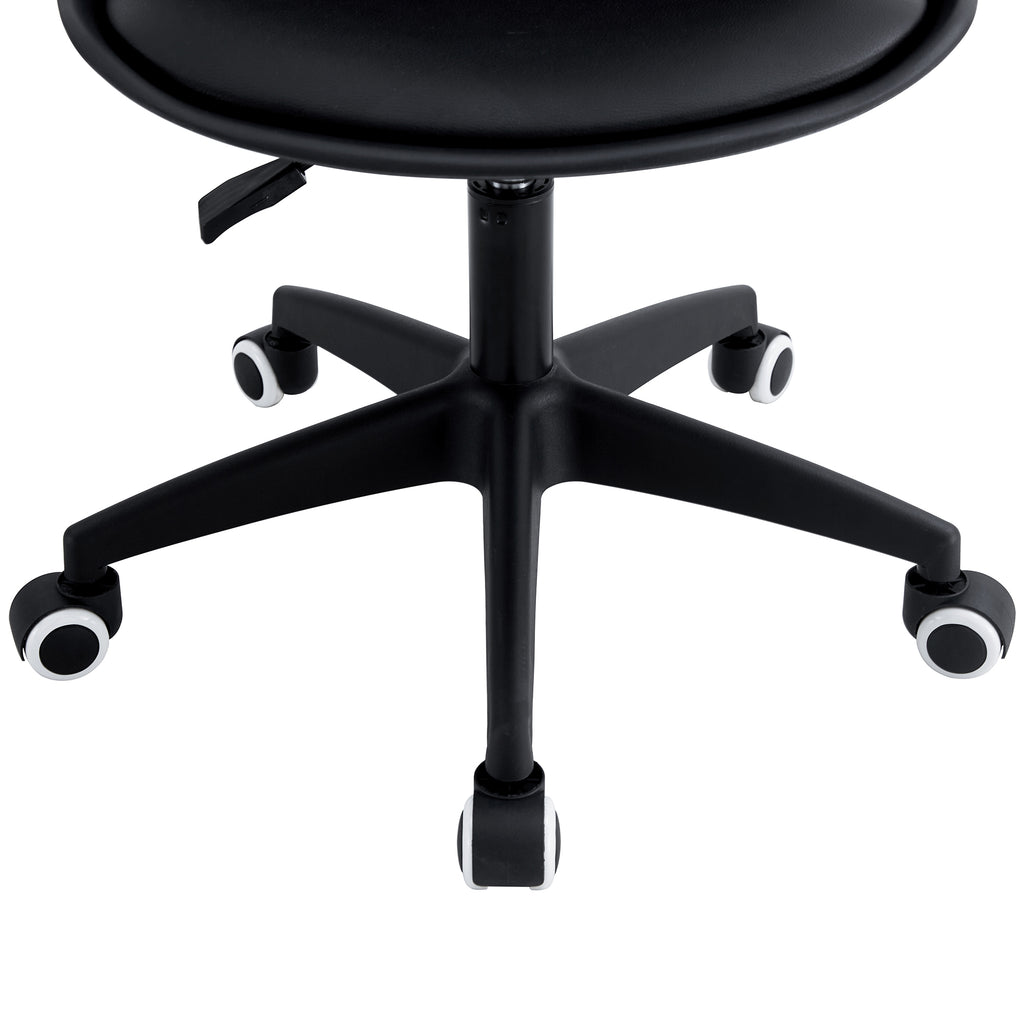 Leoglint Modern family black Office chair, adjustable 360 ° swivel chair engineering plastic armless swivel computer chair, suitable for living room, bedroom, office, hotel dining room