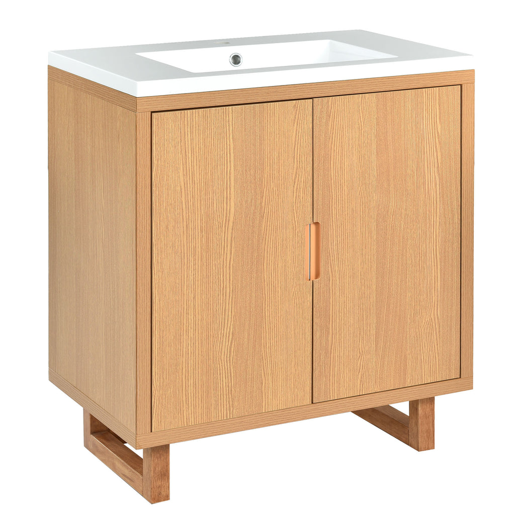 Leoglint 30" Bathroom vanity Set with Sink, Combo Cabinet, Bathroom Storage Cabinet, Solid Wood Frame