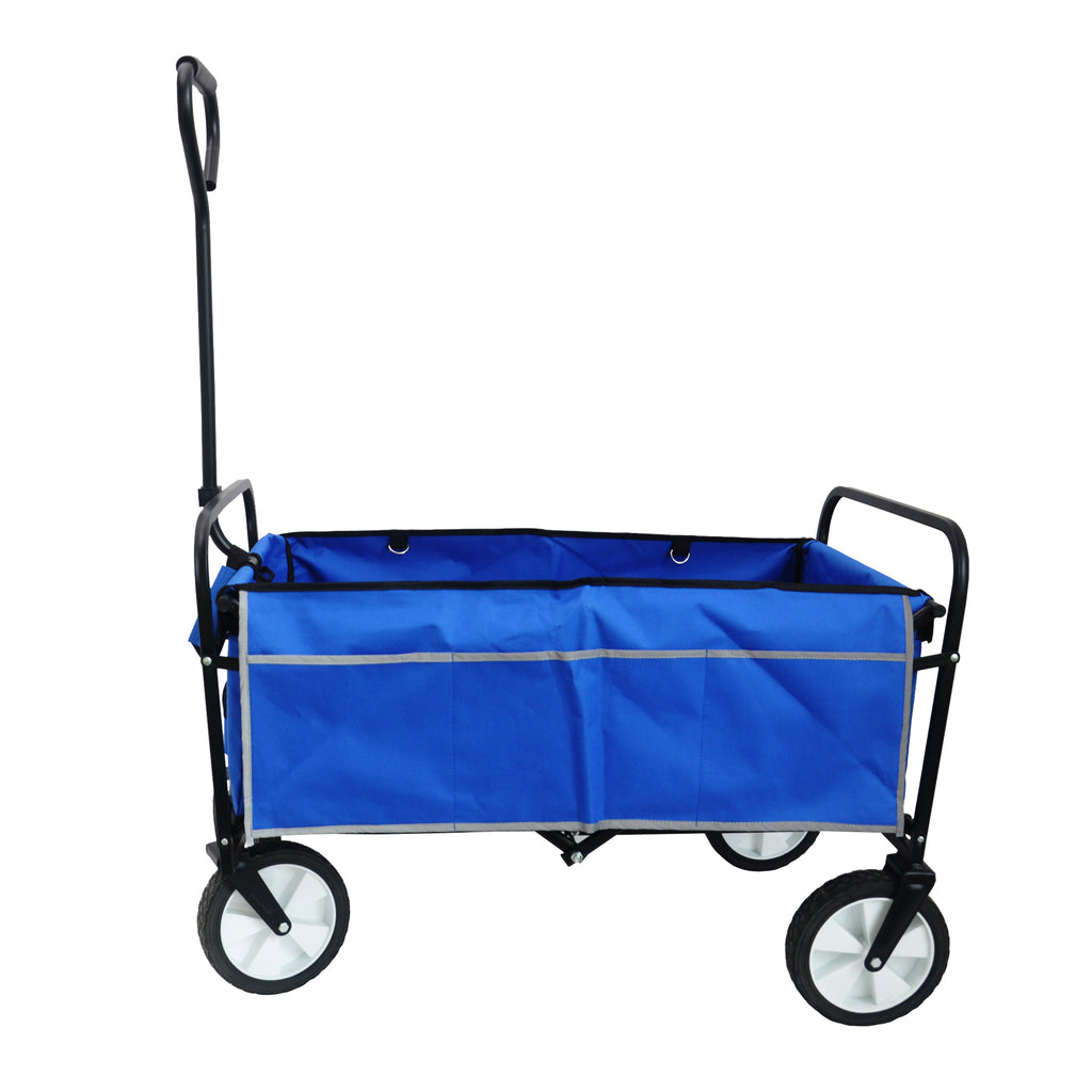 Leoglint Garden cart Folding Wagon Garden Shopping Beach Cart (Blue)