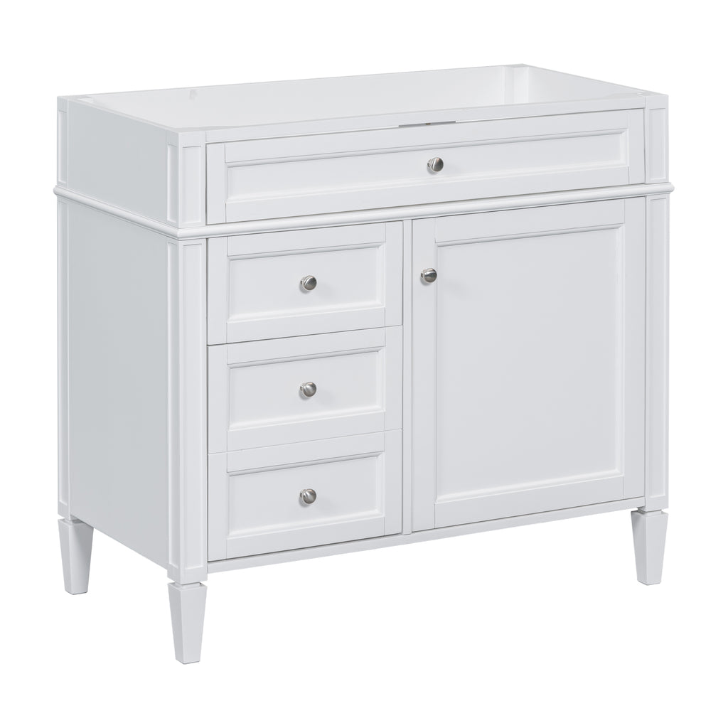 Leoglint 36'' Bathroom Vanity without Top Sink, Modern Bathroom Storage Cabinet with 2 Drawers and a Tip-out Drawer, Solid Wood Frame (NOT INCLUDE BASIN SINK)