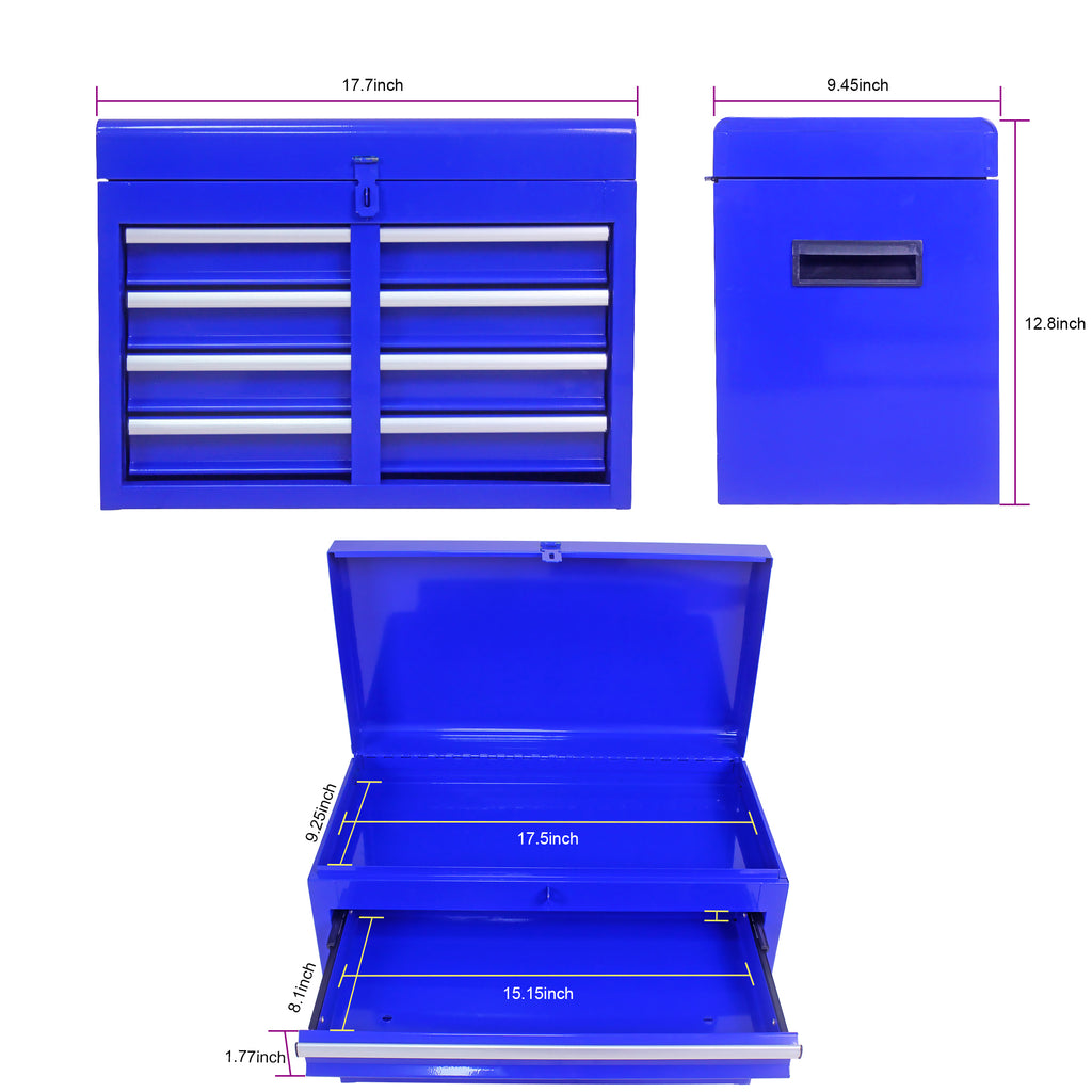 Leoglint Detachable 5 Drawer Tool Chest with Bottom Cabinet and One Adjustable Shelf--Blue