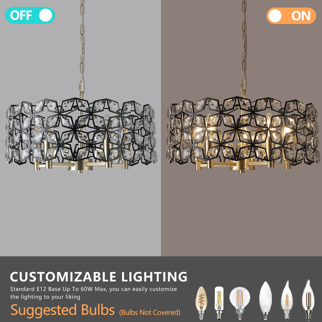 Leoglint Pendant Modern Crystal Chandelier for Living-Room Round Cristal Lamp Luxury Home Decor Light Fixture