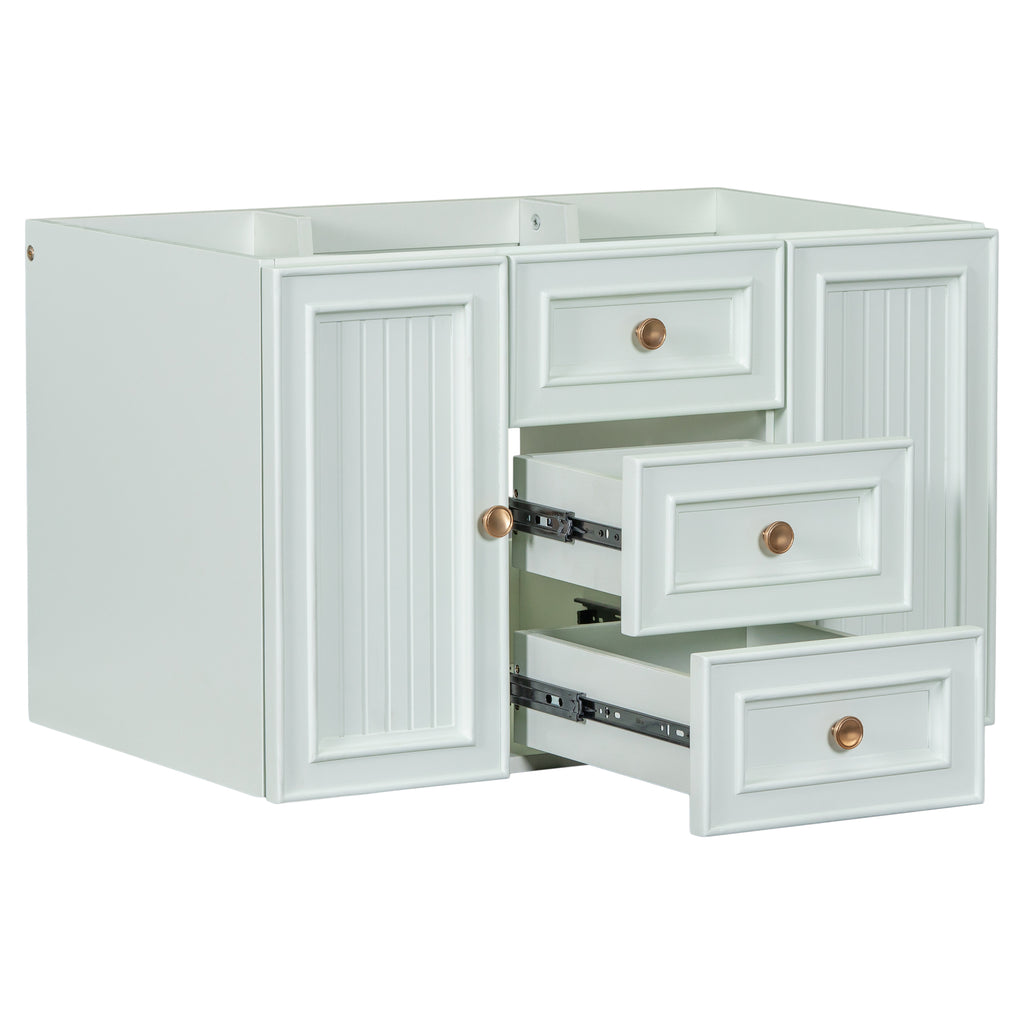 Leoglint 30" Wall Mounted Bathroom Vanity without Sink, Cabinet Base Only, Functional Drawer, Green