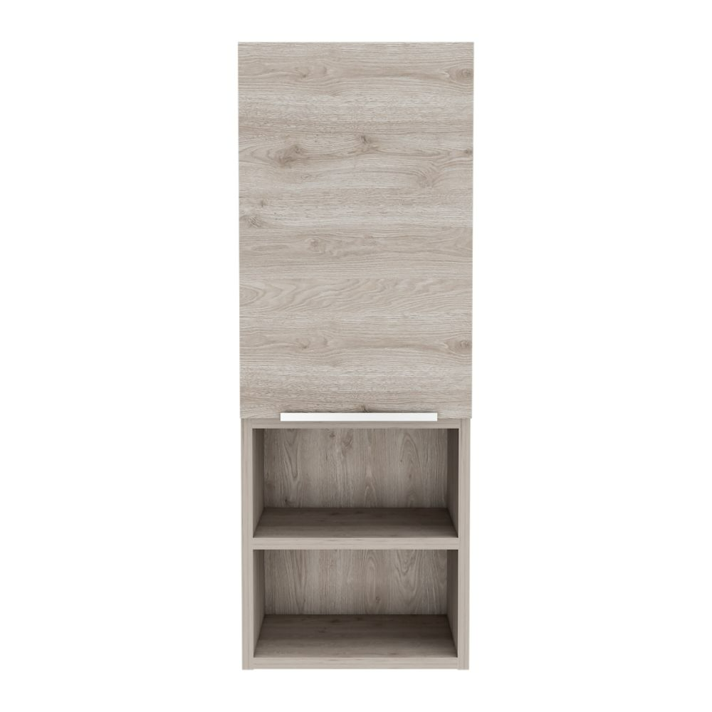 Leoglint Medicine Cabinet Hazelton, Open and Interior Shelves, Light Gray Finish