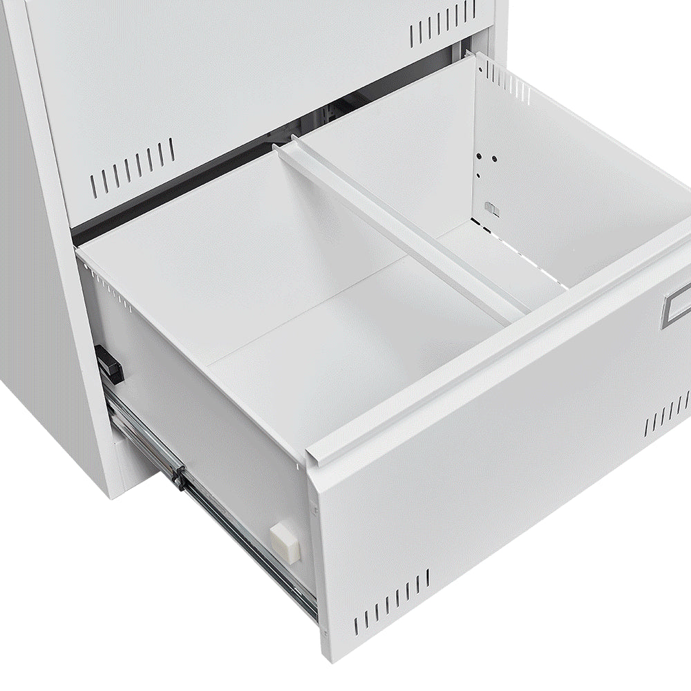 Leoglint Filing Cabinet Lateral File Cabinet 3 Drawer, White Filing Cabinets with Lock, Locking Metal File Cabinets Three Drawer Office Cabinet for Legal/Letter/A4/F4 Home Offic