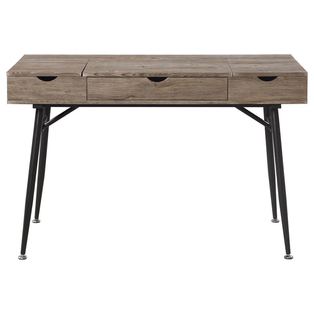 Leoglint Rustic Driftwood and Dark Bronze 1-drawer Writing Office Desk