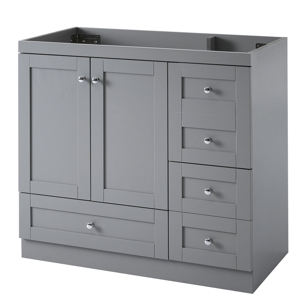 Leoglint [Cabinet Only] 36" Gray Bathroom Vanity(Sink not included)