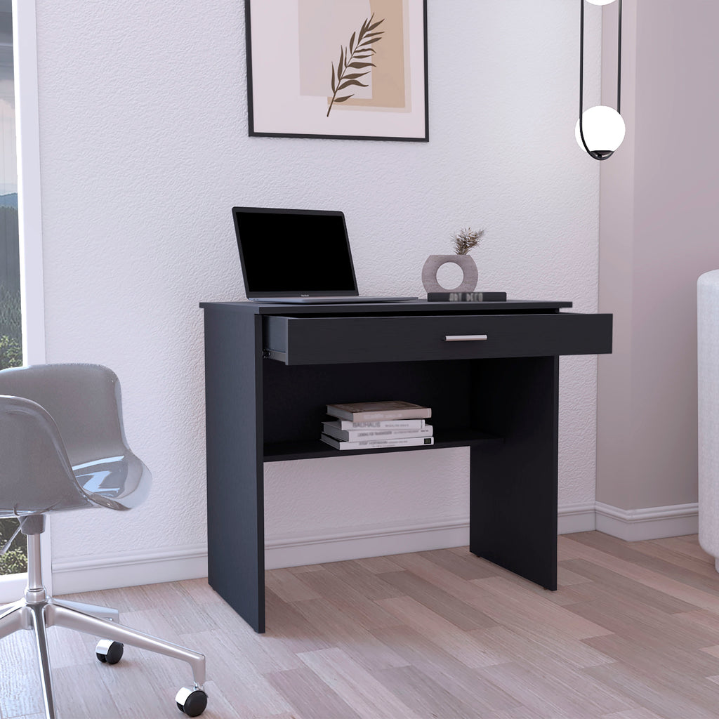 Leoglint 80 C Writting Office Desk, Compact Workstation with Drawer and Lower Shelf