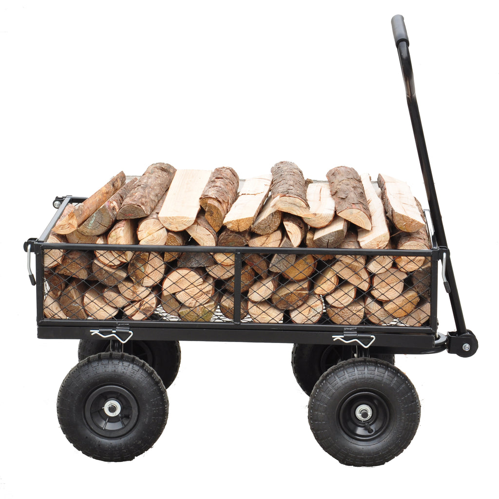 Leoglint Wagon Cart Garden cart trucks make it easier to transport firewood TC1840BKG