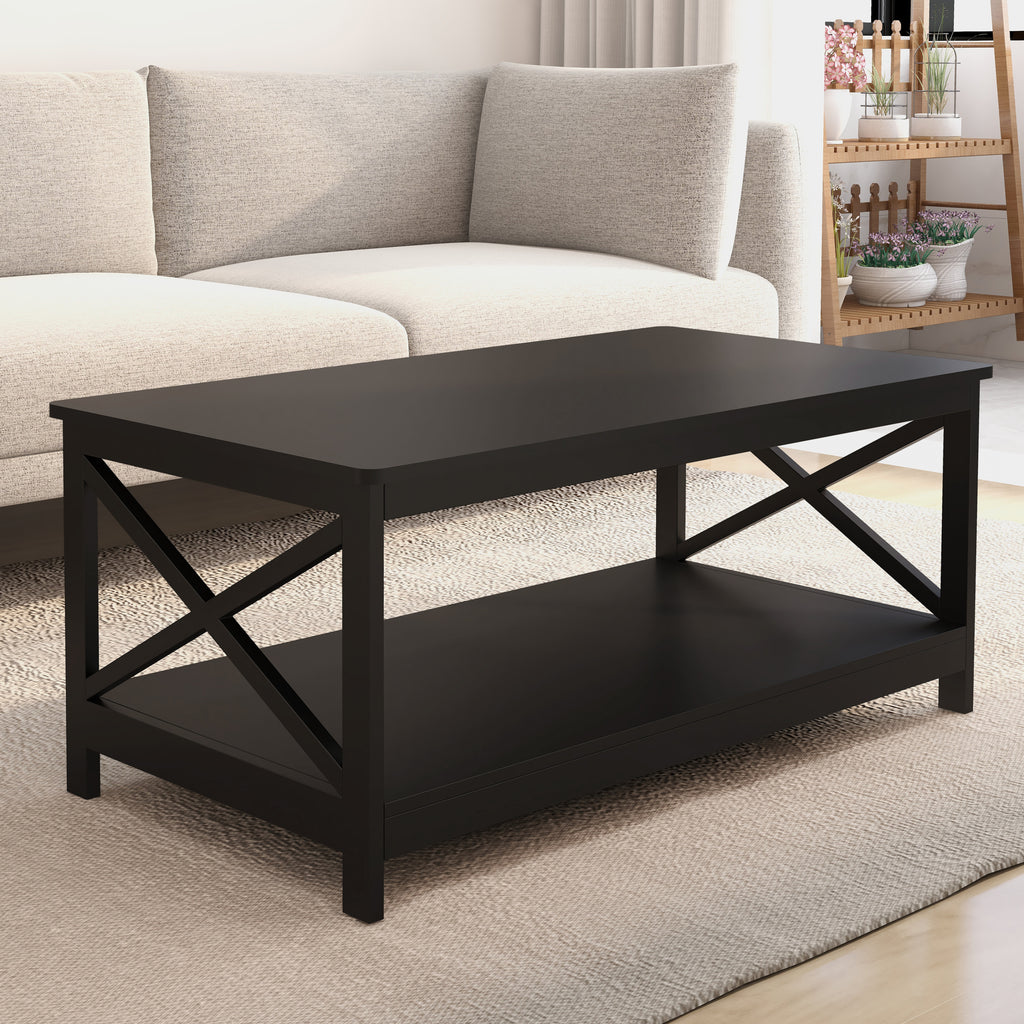 Leoglint Coffee Table Oxford End Table-Black Color