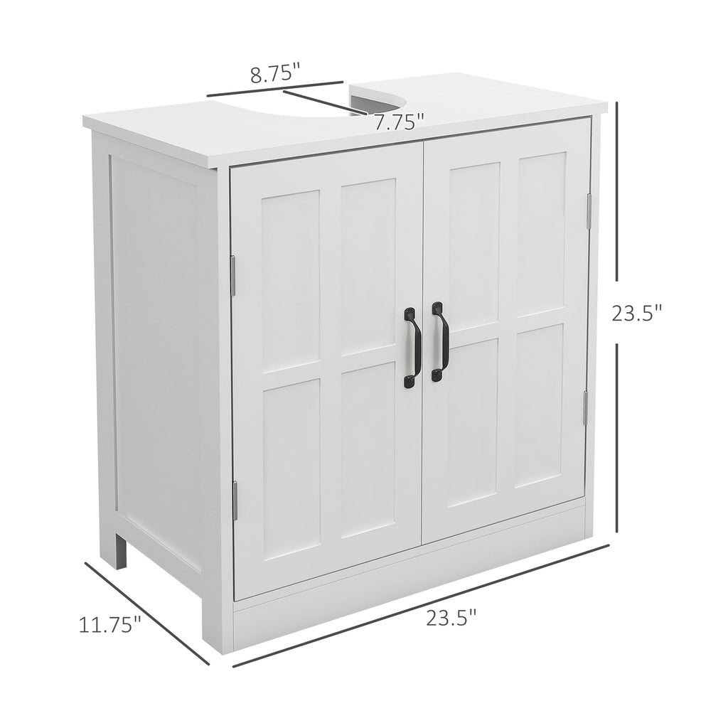 Leoglint Bathroom Vanity Sink Cabinet, Pedestal Sink Cabinet with Adjustable Shelf, White