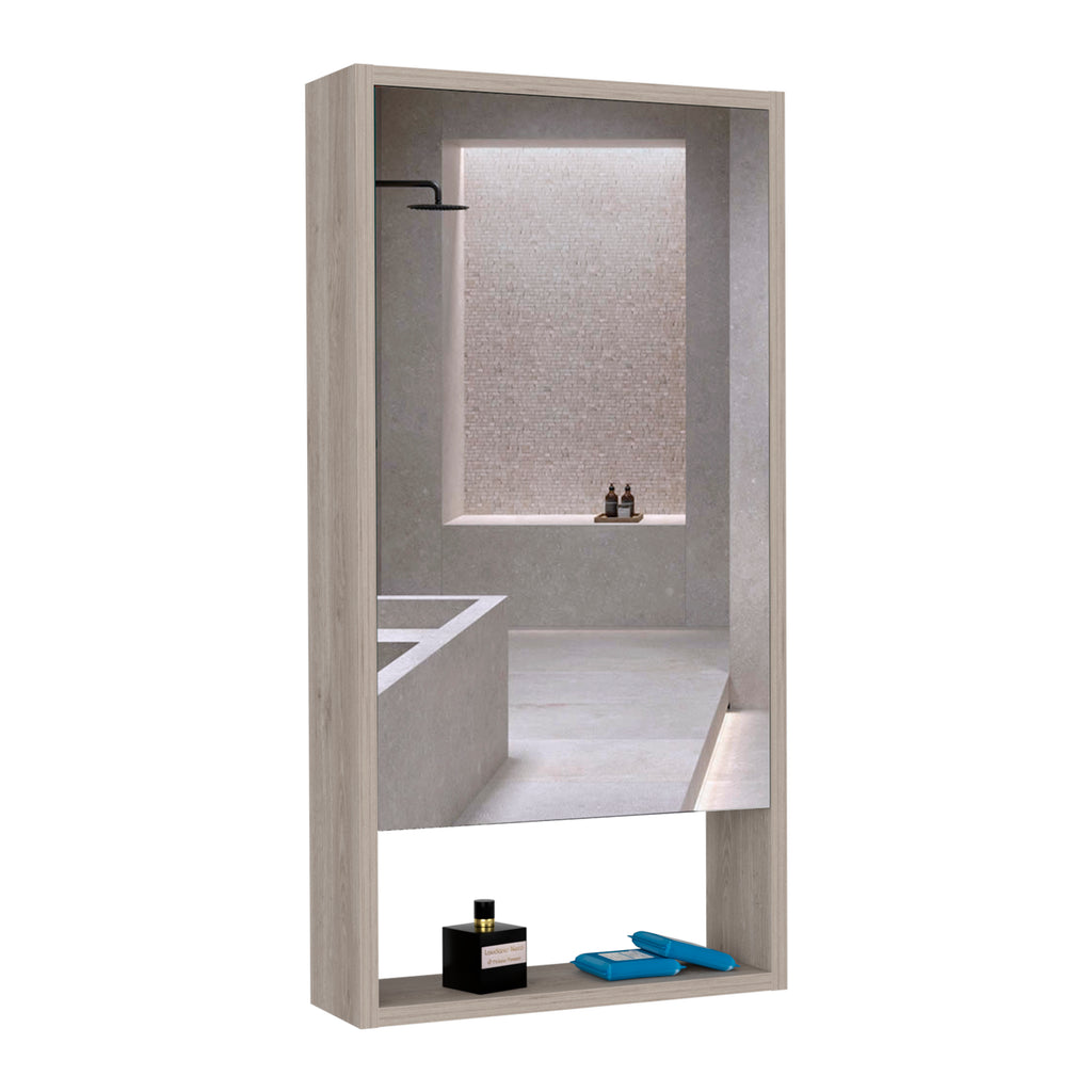 Leoglint Medicine Cabinet Irvine, One External Shelf, Light Gray Finish