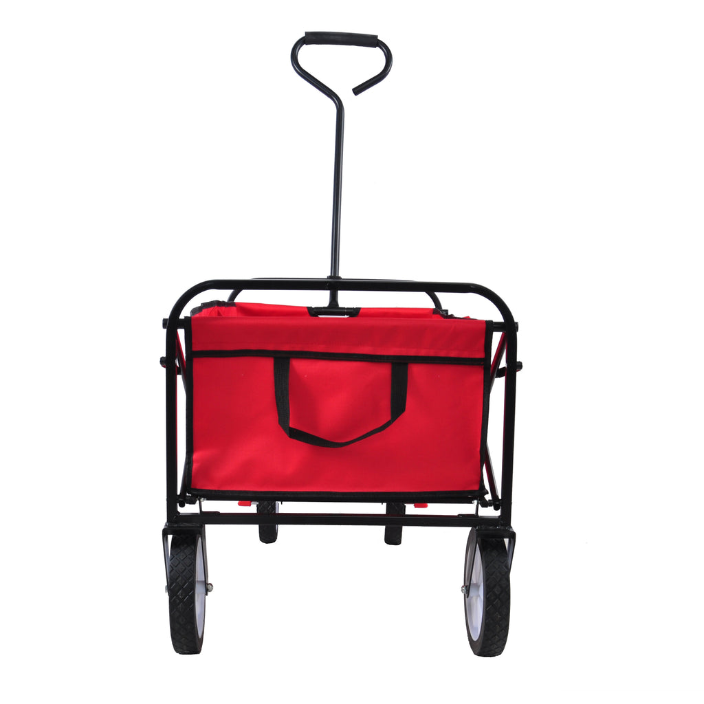 Leoglint Garden cart Folding Wagon Garden Shopping Beach Cart (Red)