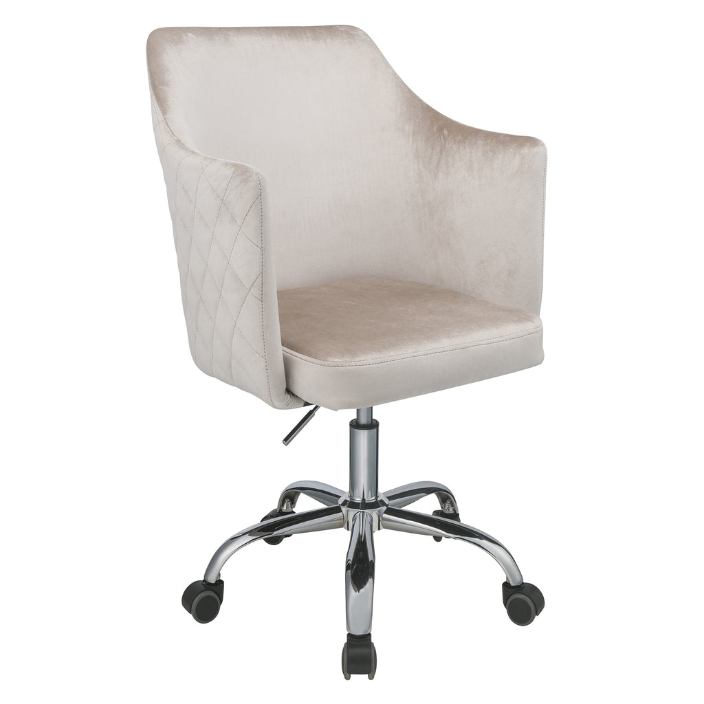 Leoglint Champagne and Chrome Swivel Office Chair