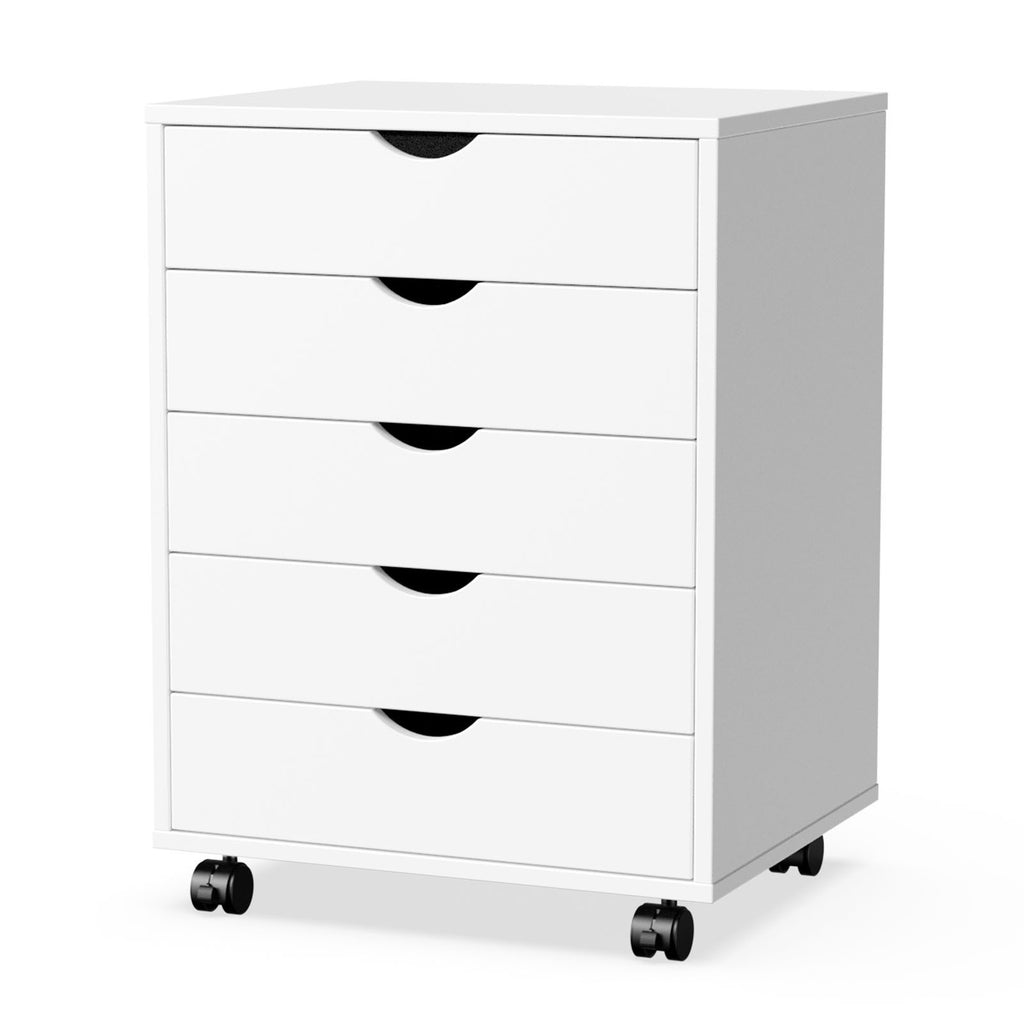 Leoglint Sweetcrispy 5 - Storage Cabinets Dressers Wood Dresser Cabinet with Wheels Mobile Organizer Drawers for Office