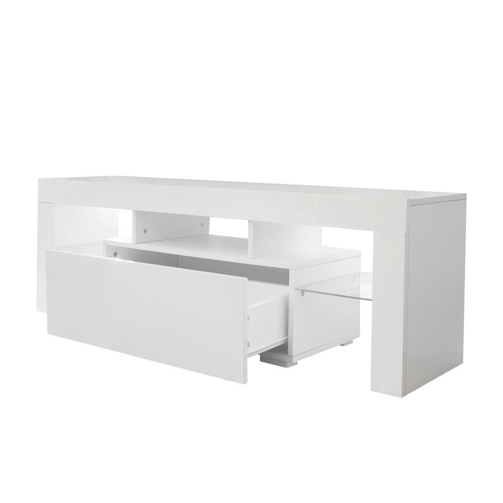 Leoglint Entertainment TV Stand, Large TV Stand TV Base Stand with LED Light TV Cabinet.