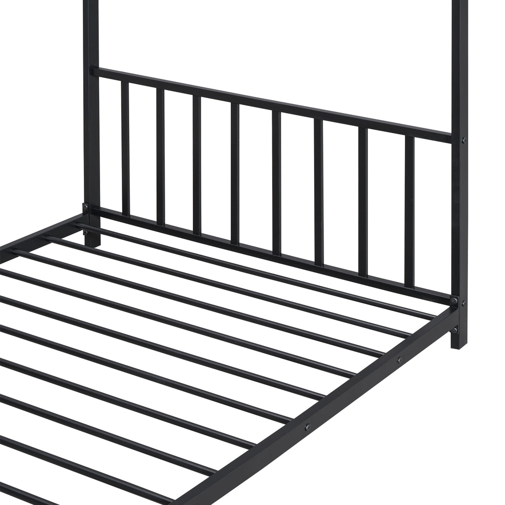 Leoglint Twin Size Metal House Platform Bed Frame, Black