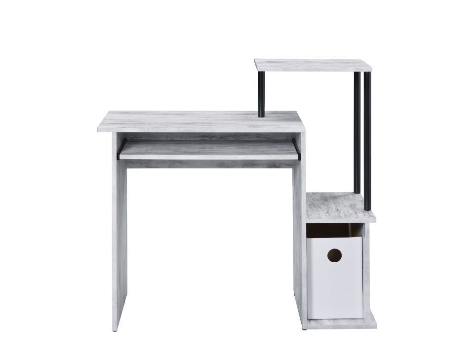 Leoglint ACME Lyphre Computer Office Desk, Antique White & Black Finish 92762