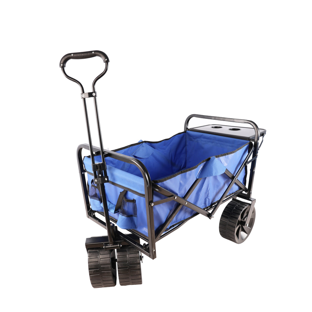 Leoglint Garden cart Folding Wagon Garden Shopping Beach Cart (Blue)