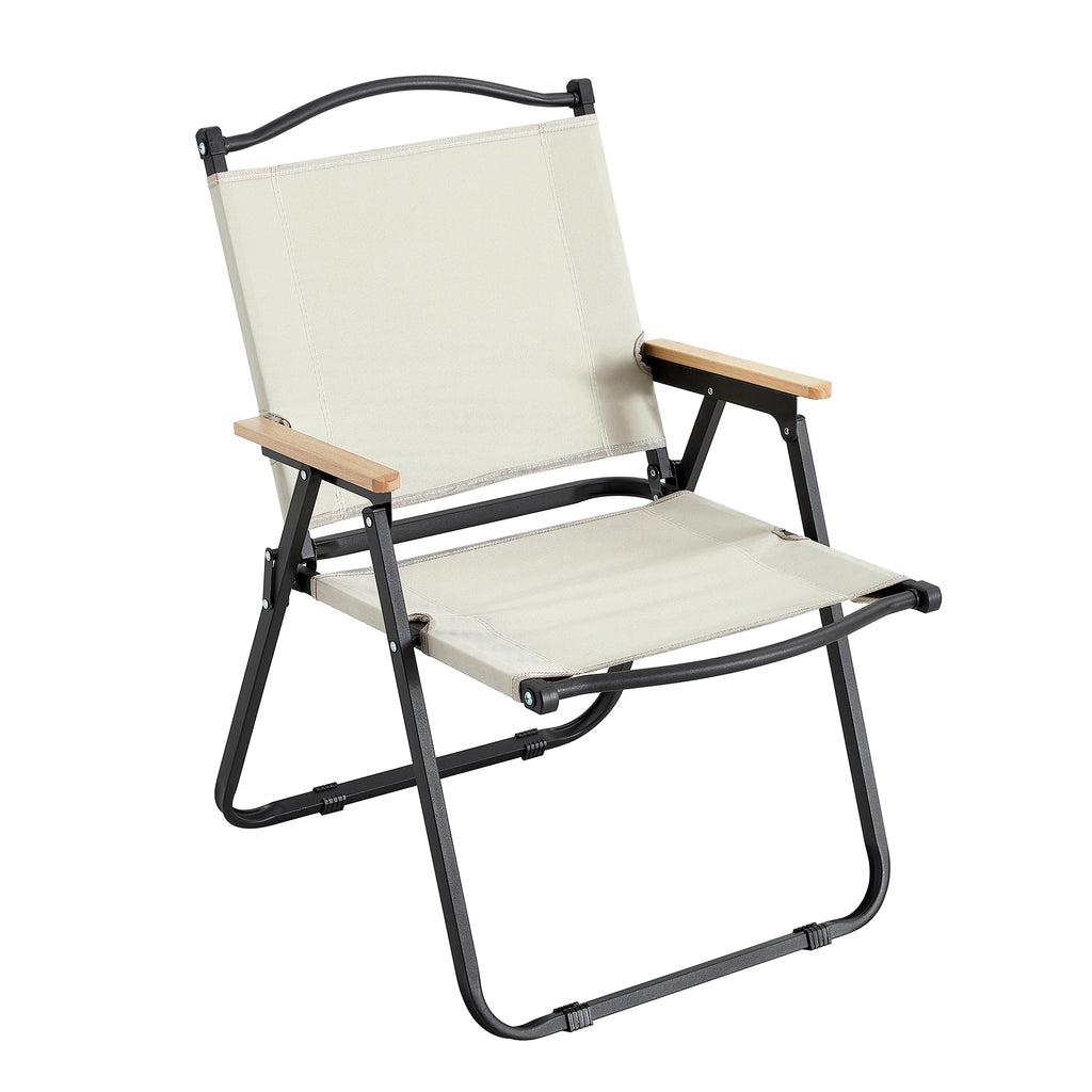 Leoglint 2-piece Folding Outdoor Chair for Indoor, Outdoor Camping, Picnics, Beach,Backyard, BBQ, Party, Patio, Beige