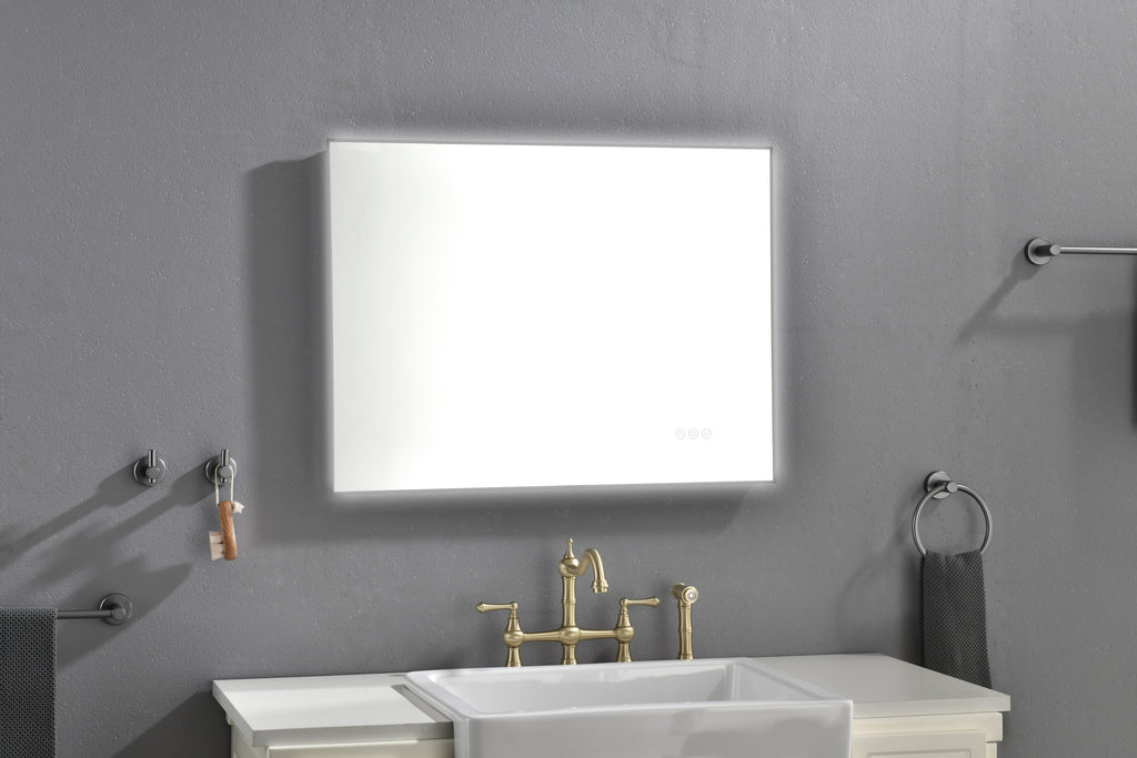 Leoglint 32x 24Inch LED Mirror Bathroom Vanity Mirror with Back Light, Wall Mount Anti-Fog Memory Large Adjustable Vanity Mirror