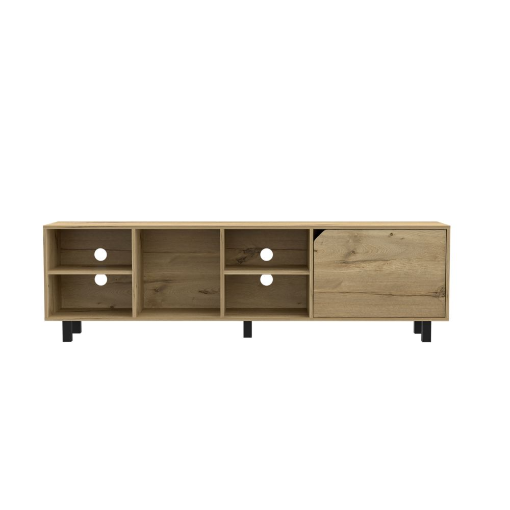 Leoglint Conquest Tv Stand for TV´s up 70", Four Open Shelves, Five Legs, Light Oak