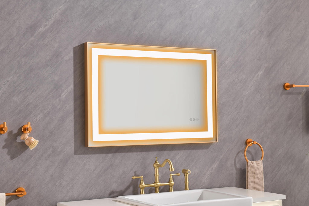 Leoglint 36*24 LED Lighted Bathroom Wall Mounted Mirror with High Lumen+Anti-Fog Separately Control