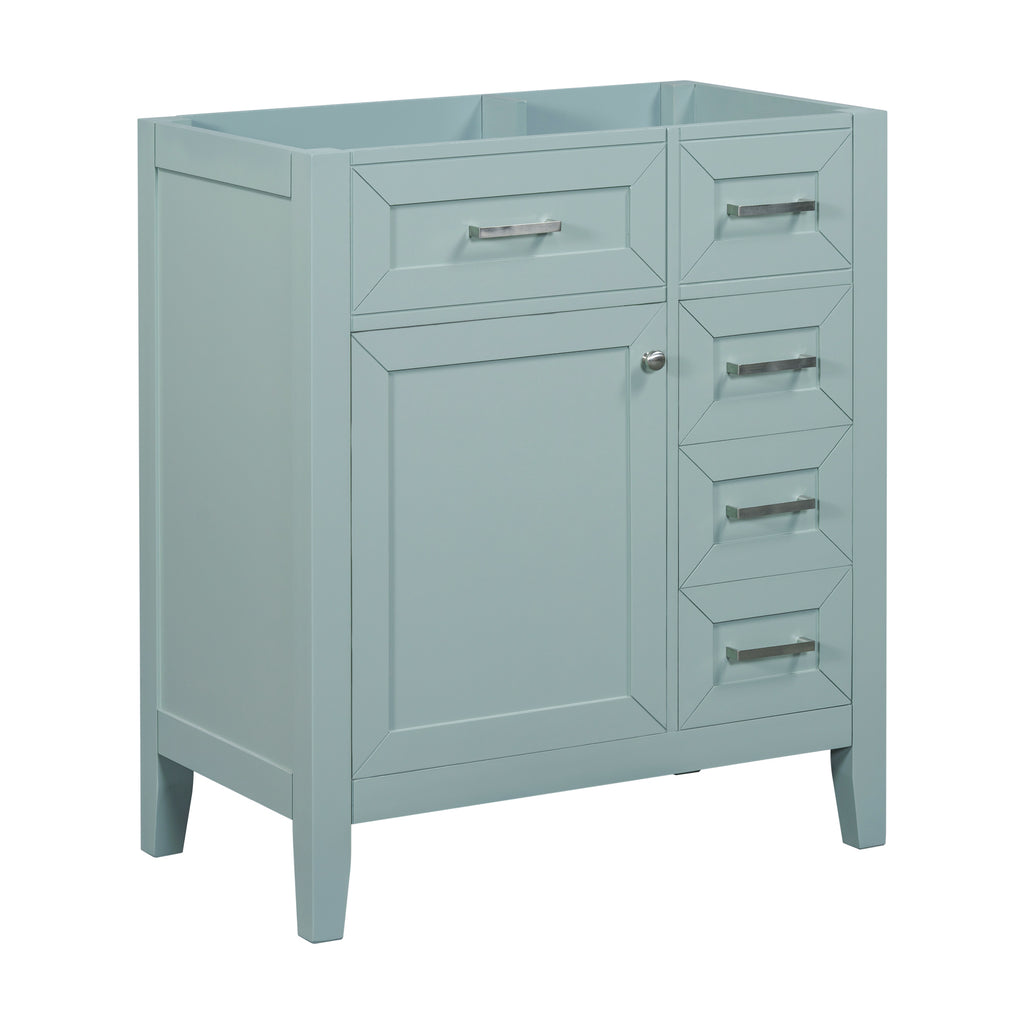 Leoglint 30" Bathroom Vanity without Sink, Cabinet Base Only, Bathroom Cabinet with Drawers, Solid Frame and MDF Board, Green