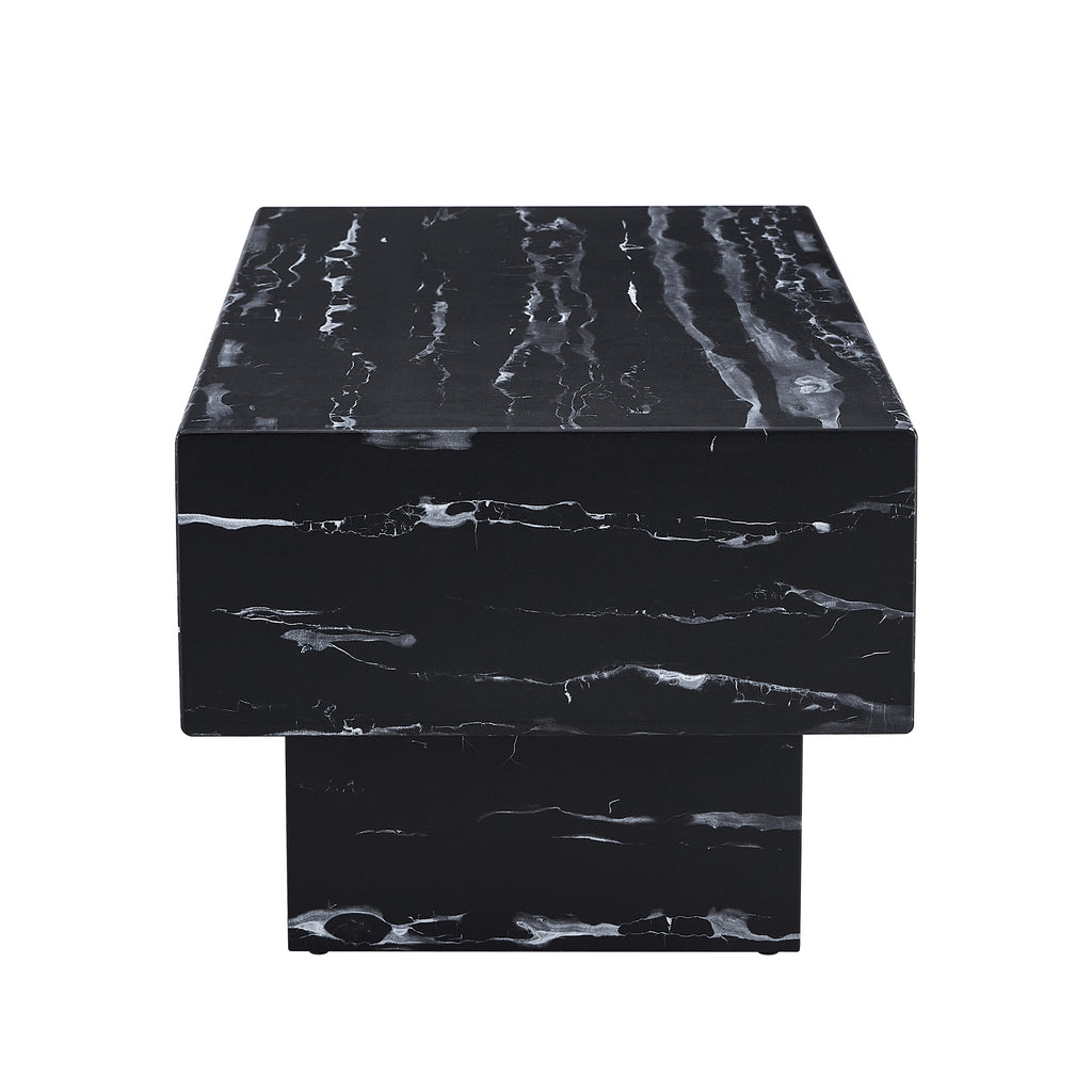 Leoglint The black coffee table has patterns. Modern rectangular table, suitable for living rooms and apartments. 43.3"*21.6"*17.2"