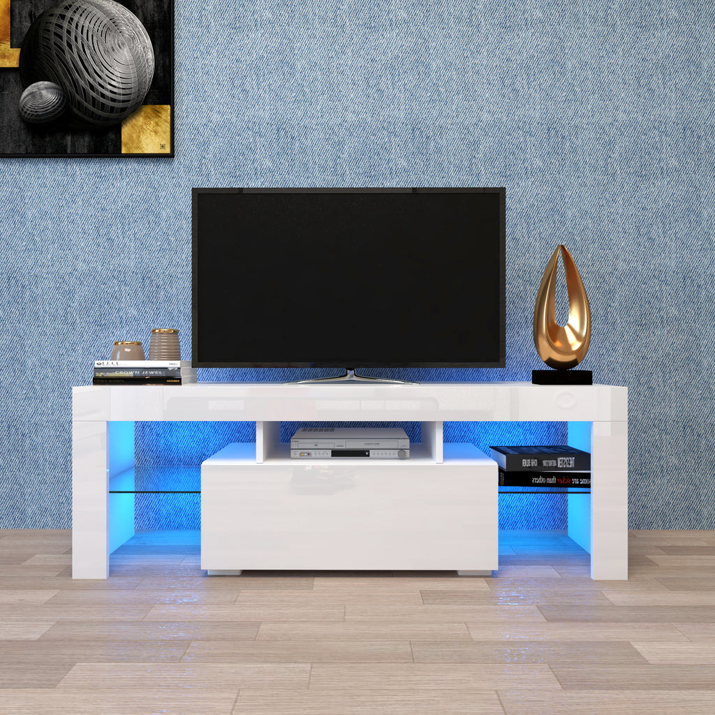 Leoglint Entertainment TV Stand, Large TV Stand TV Base Stand with LED Light TV Cabinet.