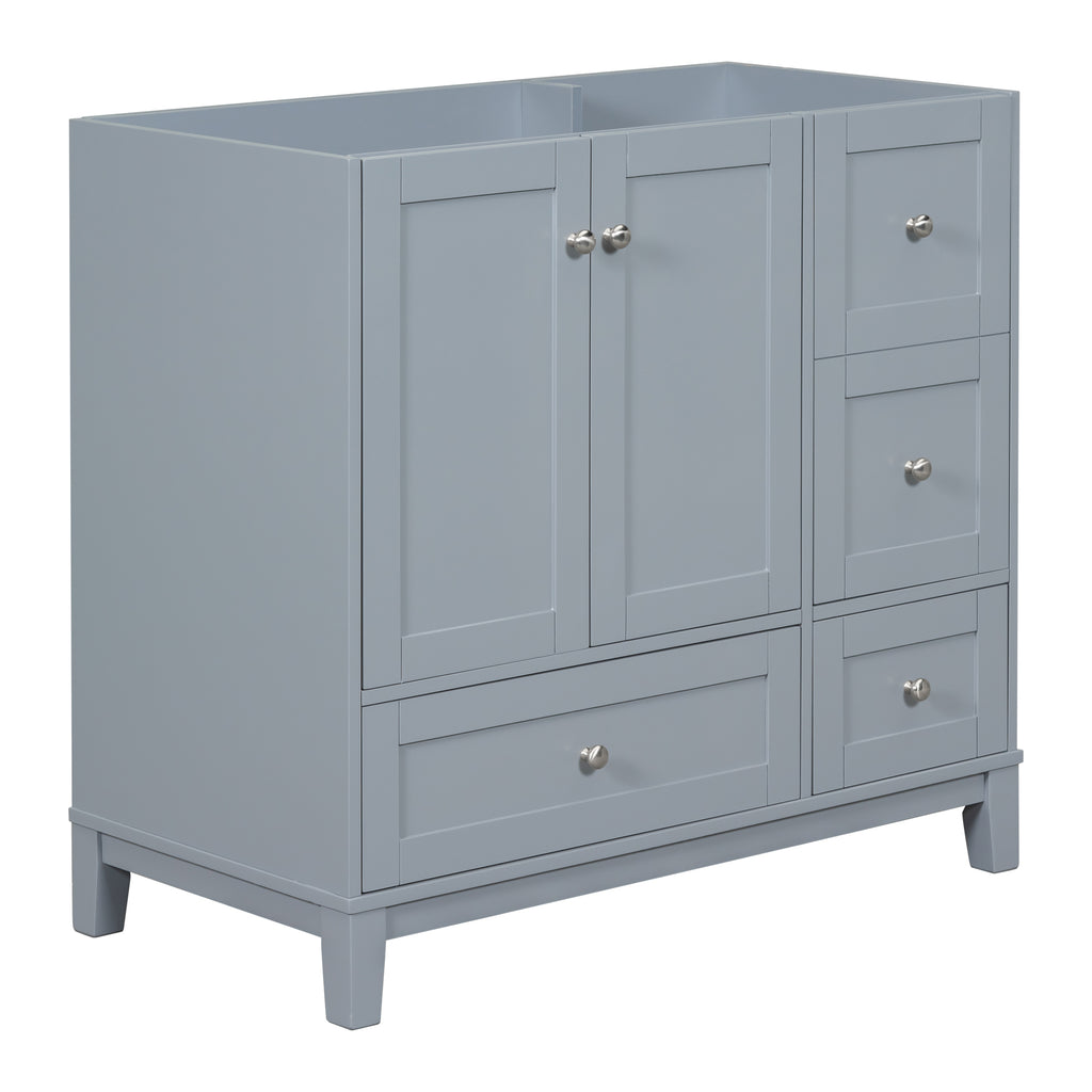 Leoglint [Cabinet Only] 36" Bathroom Vanity-Grey Blue(Sink not included)