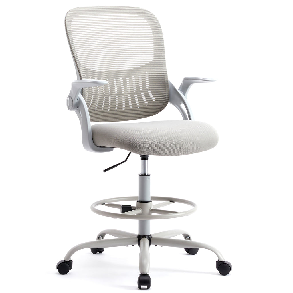 Leoglint Sweetcrispy Drafting Tall Office Chair Ergonomic High Desk Chair with Flip-up Armrests