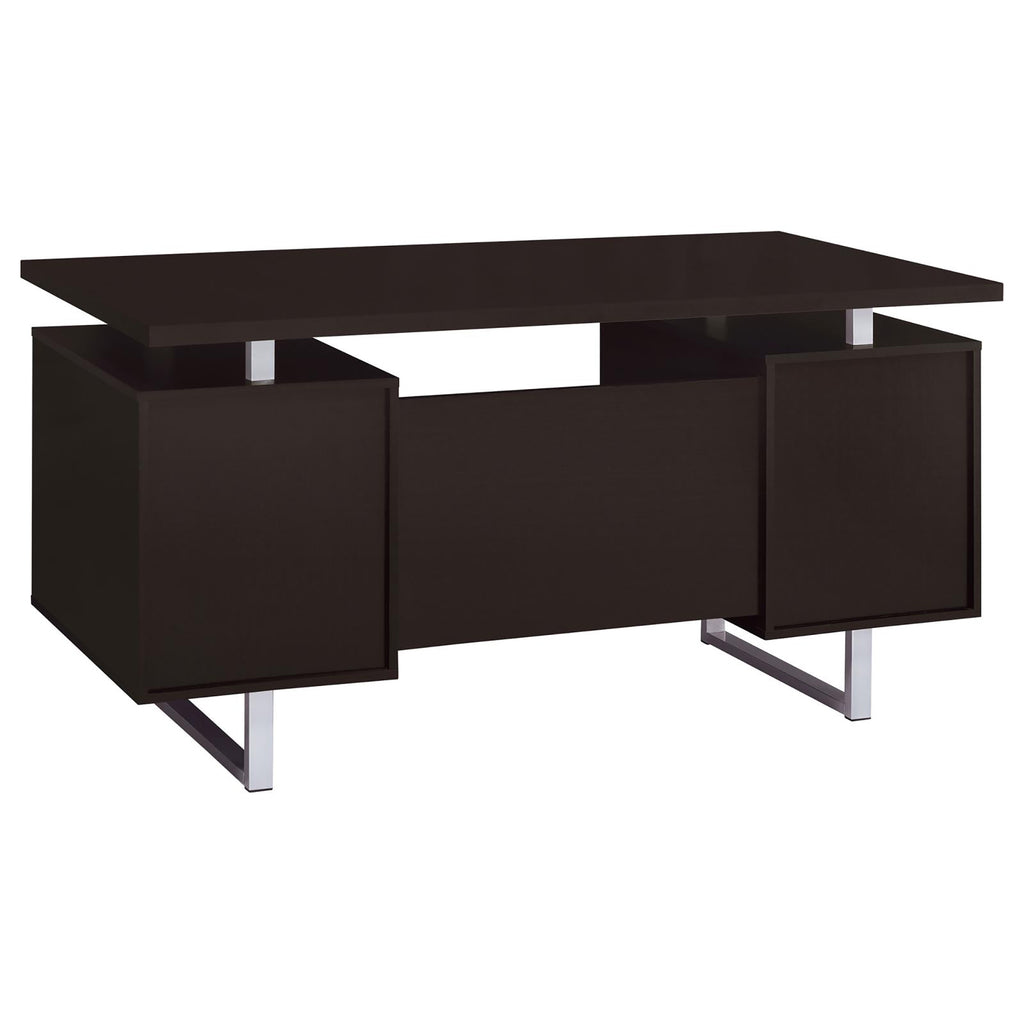 Leoglint Cappuccino 2-drawer Floating Top Office Desk