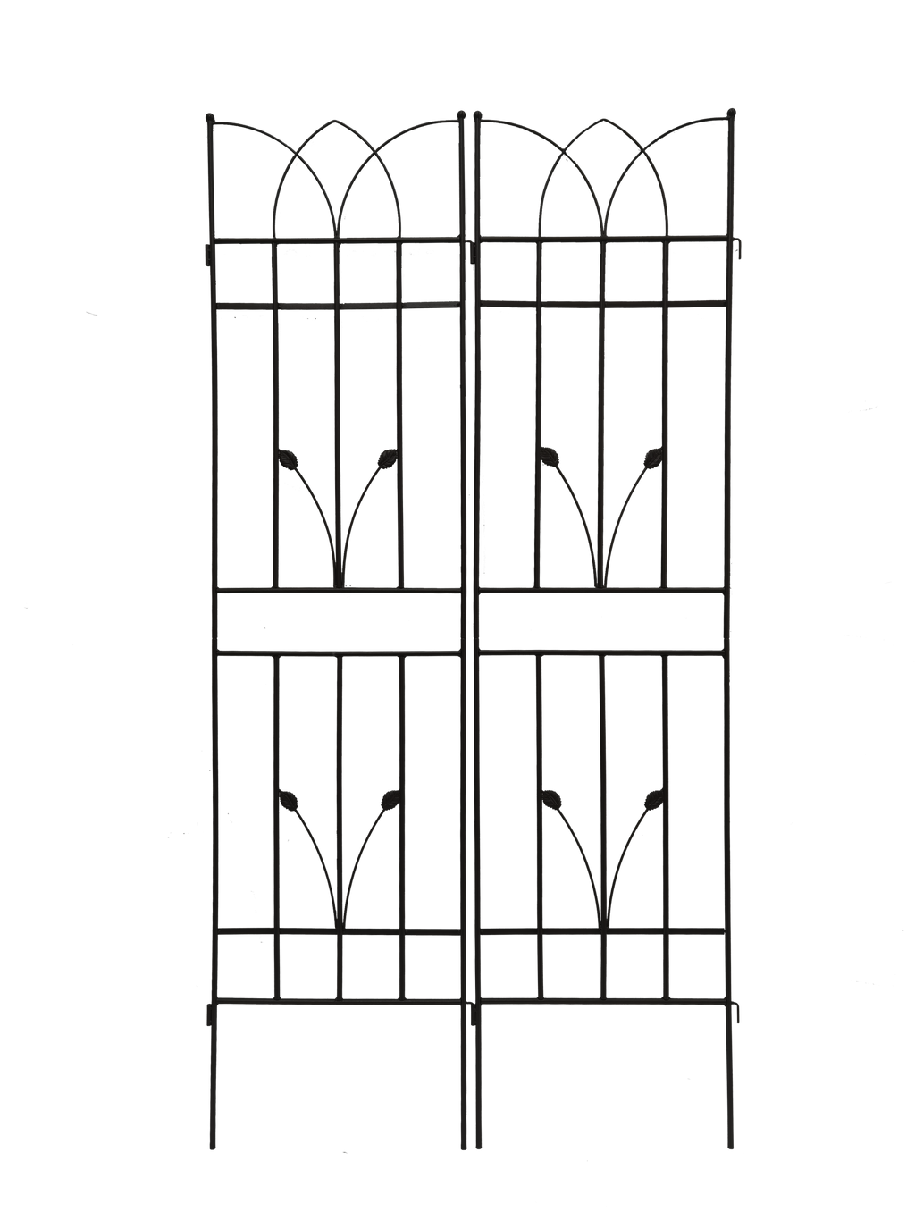 Leoglint 2 Pack Metal Garden Trellis 71" x 17.7" Rustproof Trellis for Climbing Plants Outdoor Flower Support Black