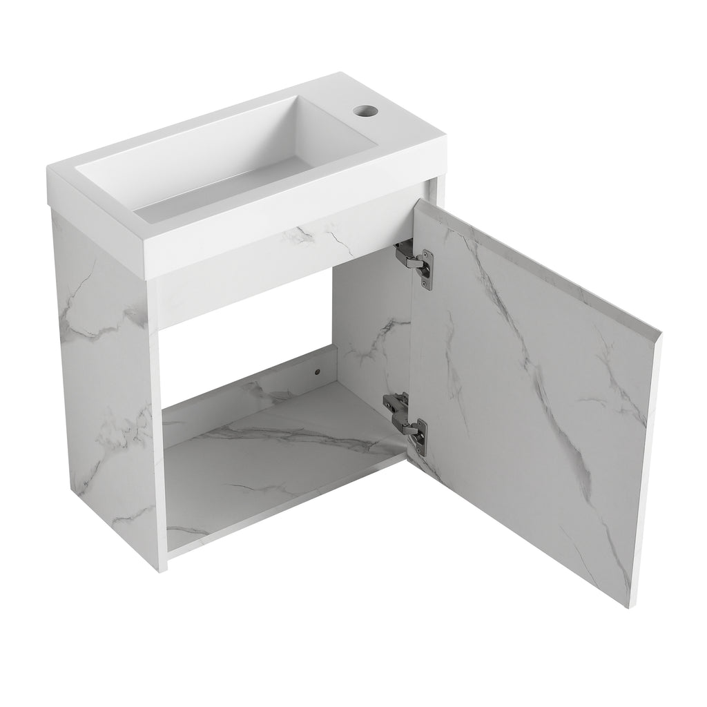 Leoglint 20'' Floating Wall-Mounted Bathroom Vanity with Resin Sink & Soft-Close Cabinet Door