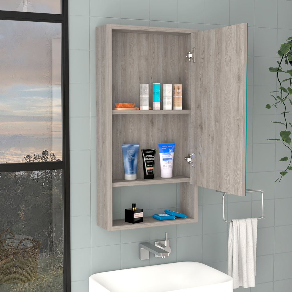 Leoglint Medicine Cabinet Irvine, One External Shelf, Light Gray Finish